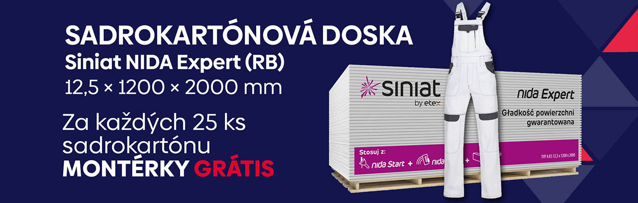 Za každých 25 ks sadrokartónu montérky grátis